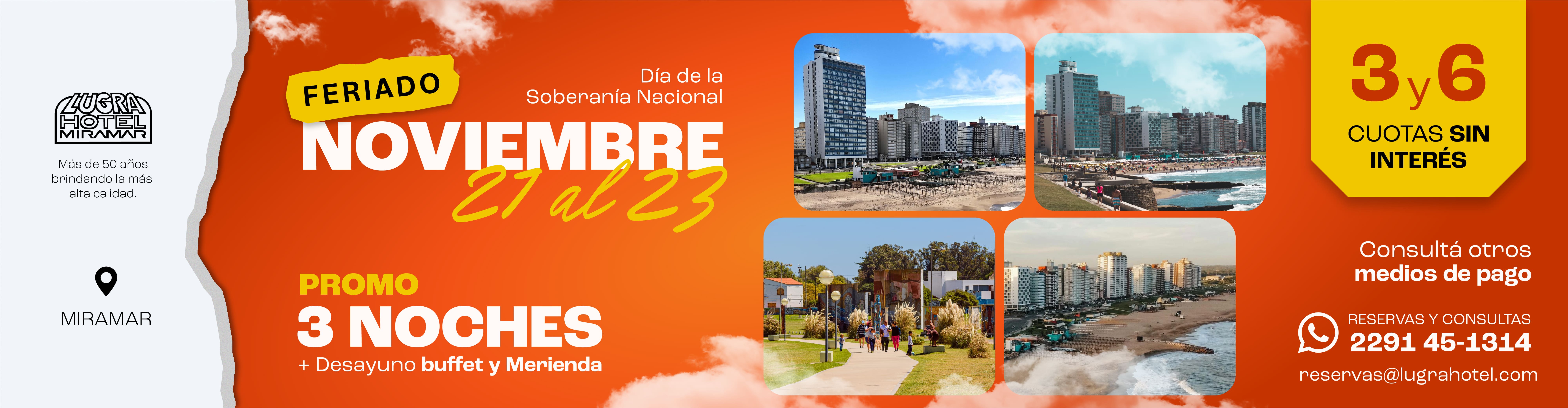 Feriado largo de noviembre 2026 en el Hotel Lugra